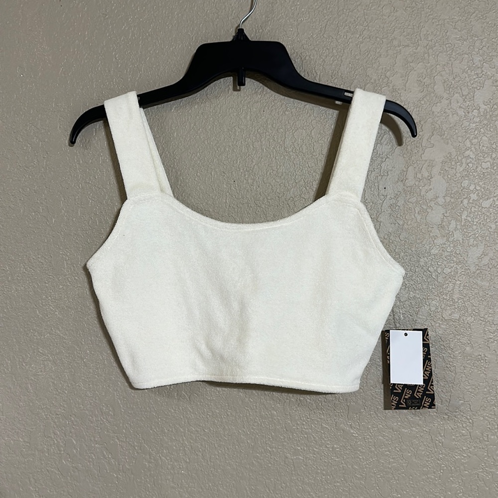 Vans off white Terri strappy bralette vans pink  embroidered logo